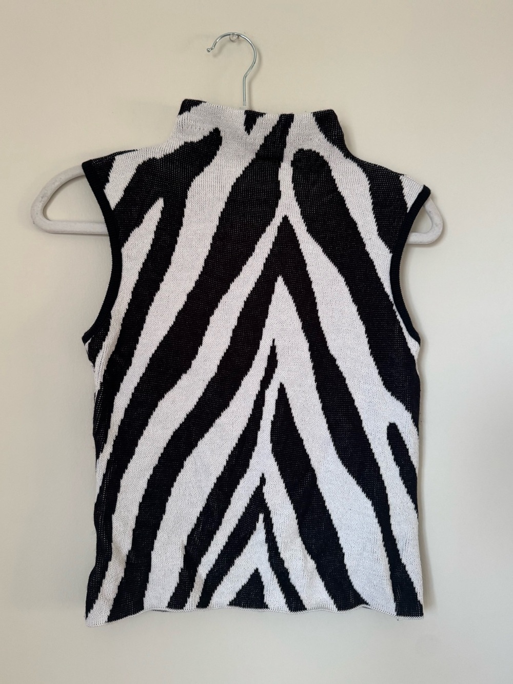Zebra Print Mock Neck Tank